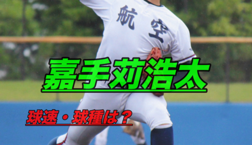 嘉手苅浩太の球種や球速は？出身中学や成績にドラフト進路・評価は？