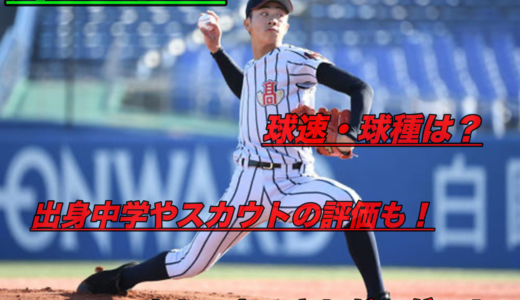 片山楽生(白樺学園)の球種や球速は？出身中学や成績にドラフト・評価は？